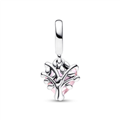 Pandora To-tonet familietræ og hjerte charm sølv m. krystal + cz
