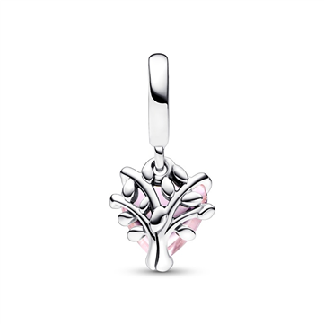 Pandora To-tonet familietræ og hjerte charm sølv m. krystal + cz
