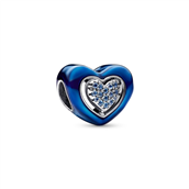 Pandora Blå Drejeligt Hjerte charm m. emalje + cz