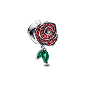 Pandora Funklende Rose i Blomst charm sølv m. cz