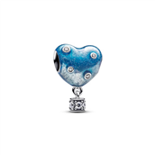 Pandora Varmluftsballon Hjerte charm sølv m. blå emalje + cz
