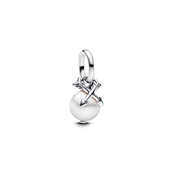 Pandora ME Perle & Pile minicharm sølv m. perle