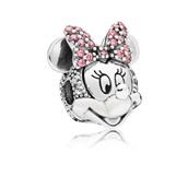 Pandora DISNEY Minnie klemmeled sølv med klar og lyserød cz