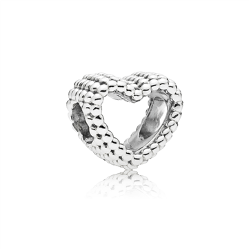 Pandora Beaded Heart charm sølv hjerte