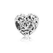 Pandora charm sølv filigranhjerte