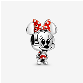 Pandora DISNEY Minnie Mouse Prikket Kjole & Sløjfe Charm sølv m. emalje