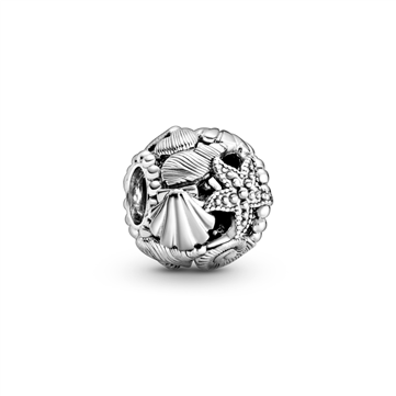 PANDORA charm sølv med muslingskal og søstjerne