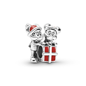 Pandora Disney Mickey Minnie julegave rød emalje sølv
