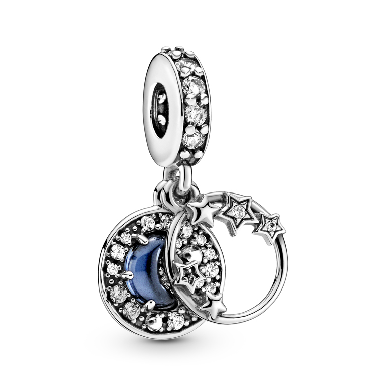 Pandora Charm stjerne og vedhæng med blå klar zirkonia sølv | Pandora - Køb hos