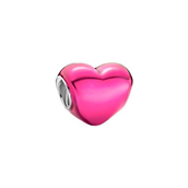Pandora Metallisk Pink Hjerte Charm
