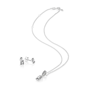 Pandora Gavesæt kampagne sølv ørestikkere + halskæde 45 cm