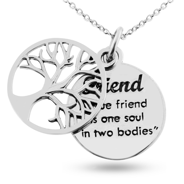 By Pind halskæde sølv Friend tree of Life (40, 45 eller 50 cm)