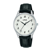 Lorus Classic dameur stål sort læderrem 5bar 32mm