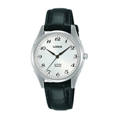 Lorus Classic dameur stål sort læderrem 5bar 32mm