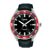 Lorus Sports herreur stål sort læderrem 10bar 44mm