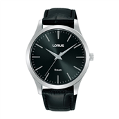 Lorus Classic herreur stål sort læderrem 5bar 40mm