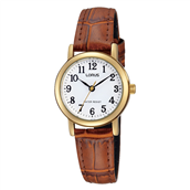 Lorus Classic dameur stål gulddoublé læderrem 26mm 3bar