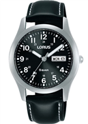 Lorus Classic herreur stål sort skive sort læderrem 38mm 5bar