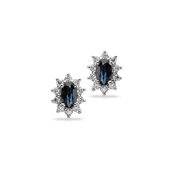 Diana ørepynt roset 0,20 H-W/SI-safir 14 kt.