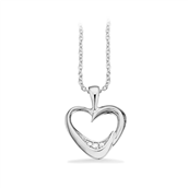 Hjerte  0,019 H-W/P1 14 kt. m/ sølvkæde