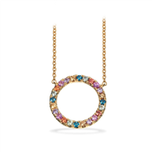 Dazzling vedhæng Rainbow safir 0,50 m/kæde 14 kt