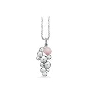 Vedhæng kugler rosa quartz sølv pt. m/kæde