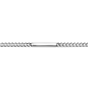 Herrearmbånd m/ plade 6 mm. 20 cm. sølv