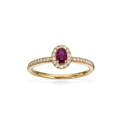 Diana ring roset 0,18 H-W/SI-Rubin14 kt