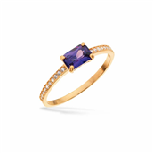 Glow ring lavendel & hvid cubic zir. 8 kt.