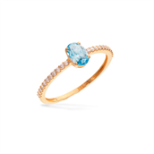 Glow ring aqua & hvid cubic zir. 8 kt.