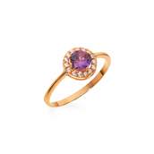 Scrouples Glow ring lavendel & hvid zirkoniasten i 8 kt.