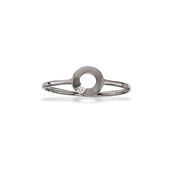 Ring syn.zir. sølv sort rh.