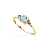Ring blå topas/London blue topas 8 kt.