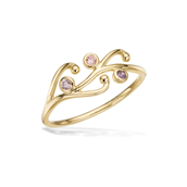 Ring pink/lilla cubic zir. 8 kt.