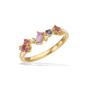 SoHo ring hvid/lavendel cubic zir. sølv fg.