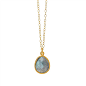 Susanne Friis Bjørner halskæde forgyldt sølv m. labradorite (45 cm)