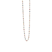 Susanne Friis Bjørner Halskæde forgyldt sølv m. ametyst, granat, iolit (40-45 cm)