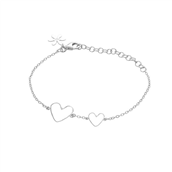 Susanne Friis Bjørner Armbånd sølv m. hjerter (16-20cm)