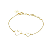 Susanne Friis Bjørner Armbånd forgyldt sølv m. hjerter (16-20cm)