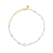 Susanne Friis Bjørner Armbånd forgyldt sølv m. fvp + sten (16-20cm)