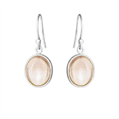 Susanne Friis Bjørner øreringe Oval Cabochon sølv m. Morganit krystal