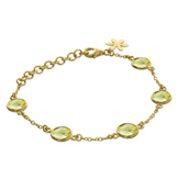 Susanne Friis Bjørner armbånd sølv forgyldt m. lemon kvarts (17 - 21cm)