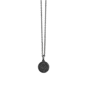 Spirit Icons halskæde Energy sølv sort rhod, sort cz 45cm
