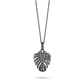 *Spirit Icons Tropic halskæde sølv sort rhodineret 45 cm 
