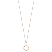 Spirit Icons Gem halskæde sølv rosaforgyldt vedhæng af perler og kugler (45 cm)