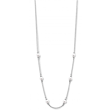 Spirit Icons Athena halskæde sølv sort rhodineret med perler 45 cm
