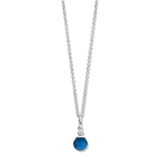 Spirit Icons Figaro halskæde sølv med blå sten (6mm) + cz 45cm