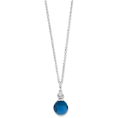 Spirit Icons Figaro halskæde sølv med blå sten (9mm) + cz 45cm