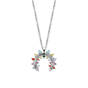 *Spirit Icons Empress halskæde sølv m. multifarvede cz (45 cm)