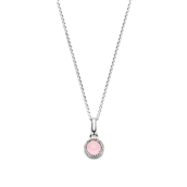 Spirit Icons Euphoria halskæde pink agat sølv m. cz (45 cm)